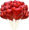 20PCS 18-Inch Red Foil Heart Balloons – Mylar Heart-Shaped Decorations for Valentine’s Day, Birthday, Wedding, and Baby Shower Parties
